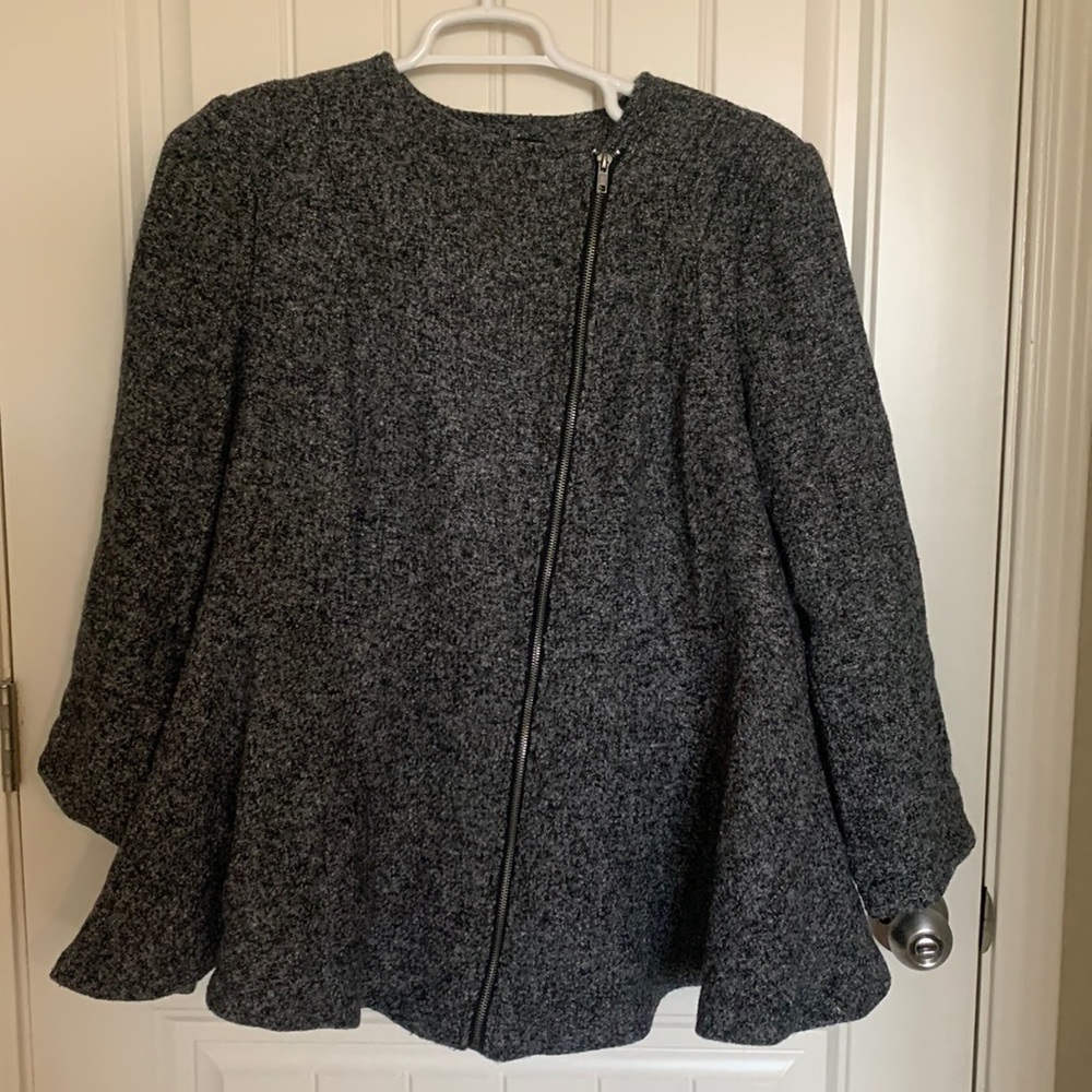 Torrid Peplum style coat, with asymmetrical zipper